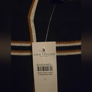 Ann Taylor Factory Women's Black Amd Beige Checkered Short Sleeve Sweater Dress